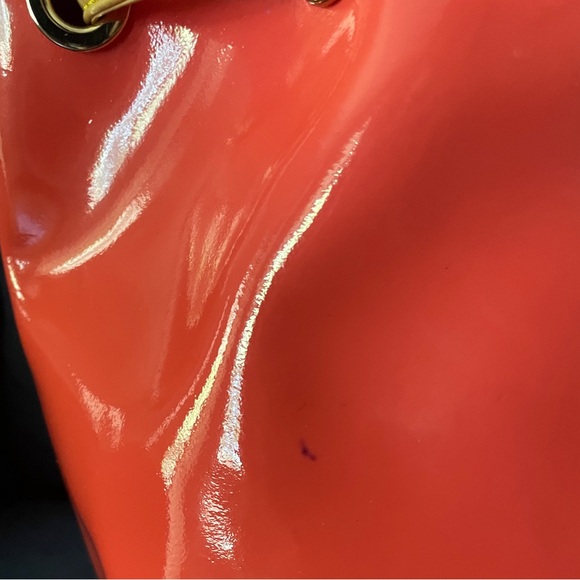 Dooney & Bourke Pink Tasha Patent Leather Drawstring Bucket Bag - Picture 6 of 9